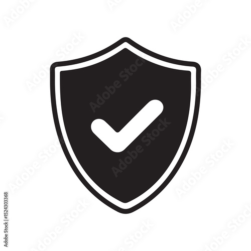 Secure Shield Icon Verified Protection Symbol, Safety and Security Check Mark
