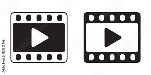 Play Button Film Reel Icon Video Playback Symbol