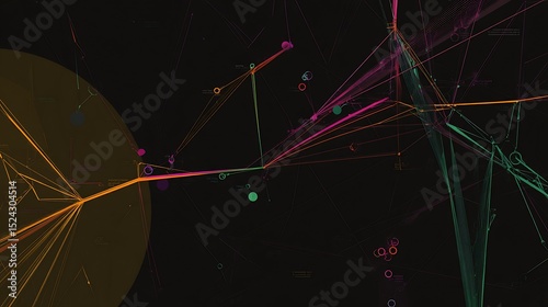 Abstract connection network with glowing lines