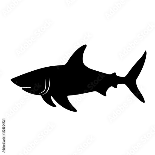 a black silhouette of a shark on a transparent background black, fish, icon, shark, silhouette , Generative art.
