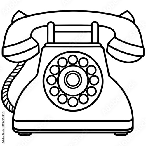 Isolated retro rotary telephone showcasing vintage communication