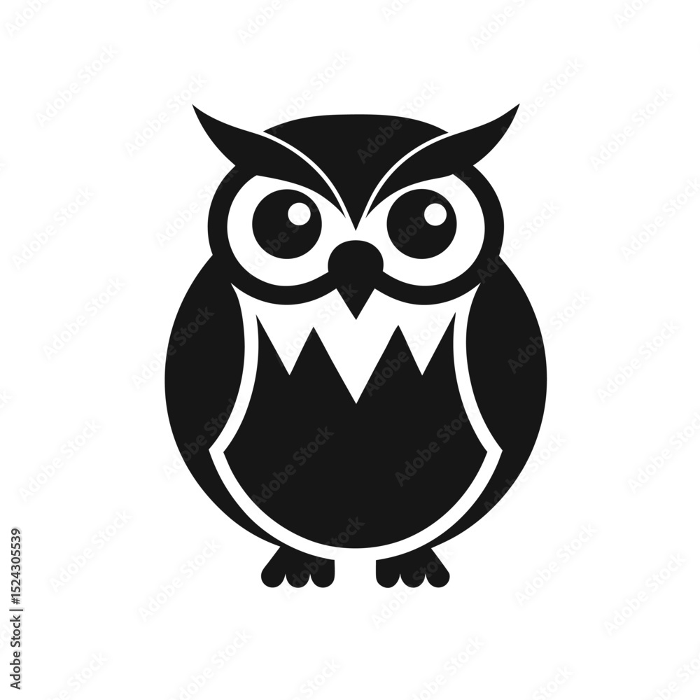 silhouette vector icon of Owl on white background in Adobe Illustrator Artwork silhouette vector icon of Owl on white background in Adobe Illustrator Artwork