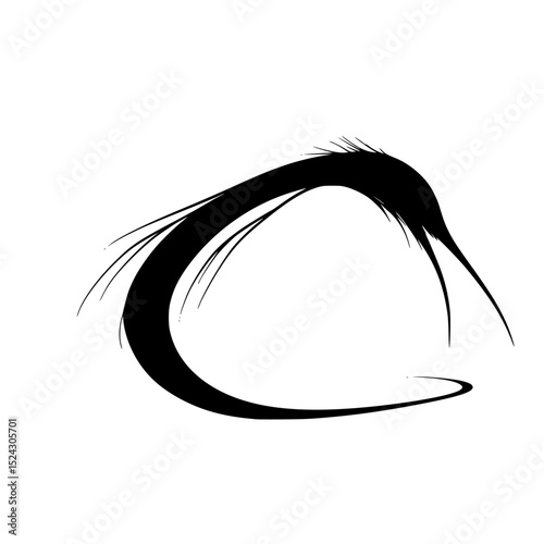 black silhouette of a head with long hair black, hair, head, long, silhouette, symbol , Generative art.