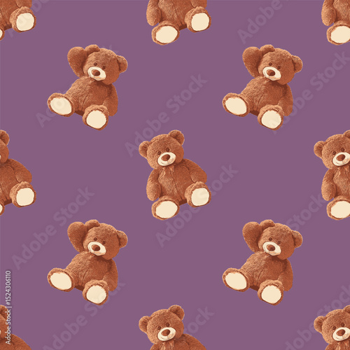 Seamless Teddy Bears Pattern 20 June 2025