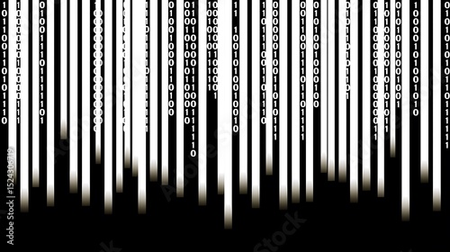 Binary code curtain abstract representation