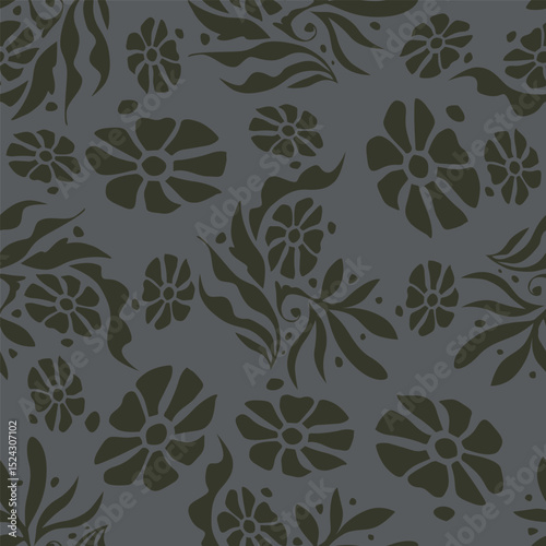 oses, irises, cinnamon and orange flowers on a light background. Seamless pattern, wallpaper, floral background.
