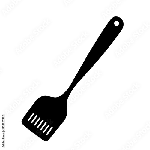 a black and white icon of a spatula on a transparent background black, fork, icon, silhouette , Generative art.