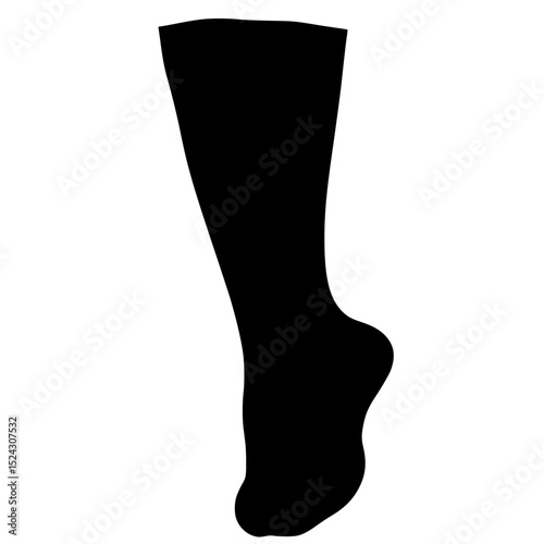 a black silhouette of a boot or sock on a transparent background black, boot, high, icon, leg, silhouette, sock , Generative art.