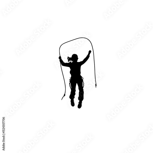 a black silhouette of a man holding on to a rope black, hold, jump, man, rope, silhouette, woman , Generative art.