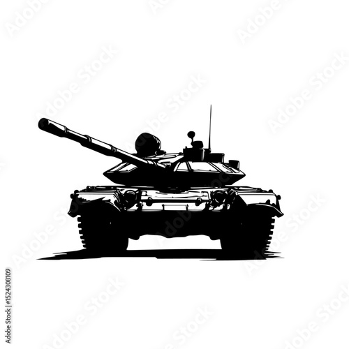 a silhouette of a tank on a transparent background black, silhouette, tank , Generative art.