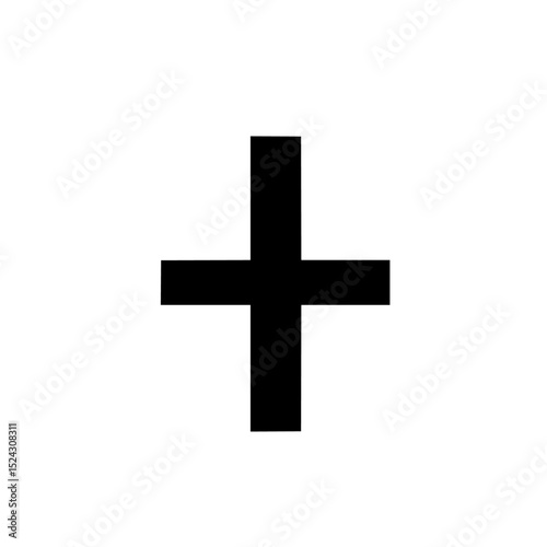 a black silhouette of a cross on a transparent background black, cross, icon, sign, silhouette, symbol , Generative art.