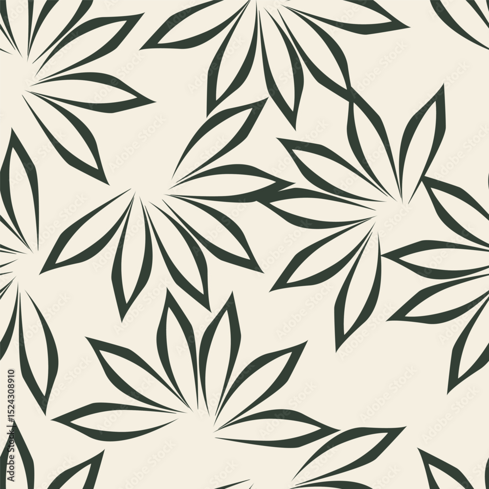 Fototapeta premium flower branches seamless pattern , vector , illustration