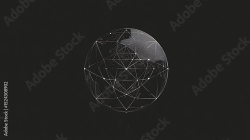 Abstract sphere with network connections worldwide