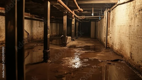 Flooded Basement: A Dark and Mysterious Subterranean Space