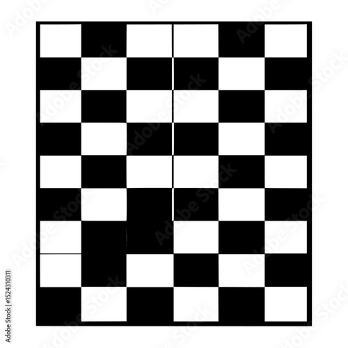 a black and white checkered board with a checkerboard pattern black, board, chess, square, white , Generative art.