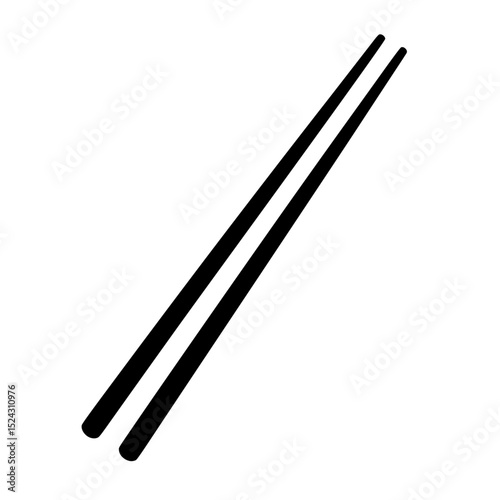 a black and white icon of chopsticks or sticks baseball bat, black, chopstick, icon, line, silhouette, stick , Generative art.