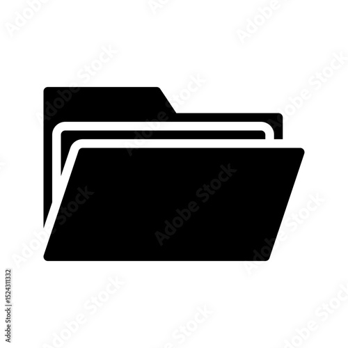 Folder glyph icon. Perfect for file apps or organization UI.