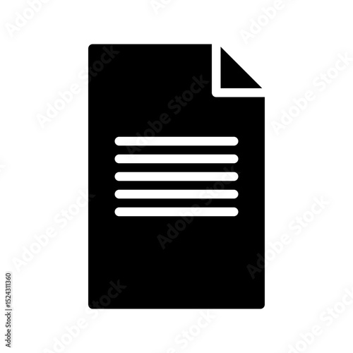 Paper glyph icon. Ideal for office apps or document management UI.