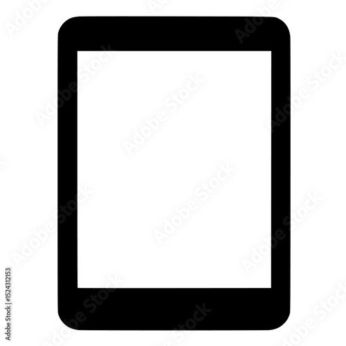 a black and white icon of a tablet black, icon, screen, silhouette, tablet , Generative art.
