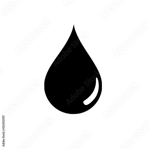 a black silhouette of a drop of water or oil on a transparent background black, drop, icon, liquid, oil, silhouette, symbol, water, water drop , Generative art.