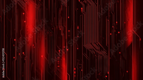 Abstract glowing red circuit board technology