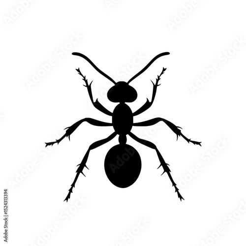a black silhouette of a spider or insect on a transparent background ant, black, icon, illustration, insect, silhouette, spider , Generative art.