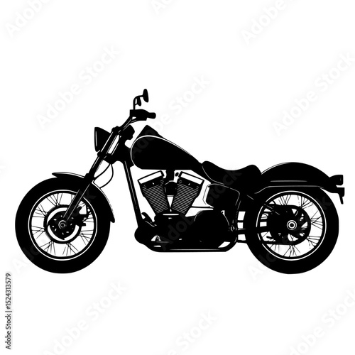 a black silhouette of a motorcycle on a transparent background black, motorcycle, silhouette , Generative art.