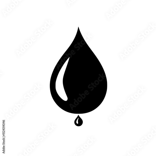 a black silhouette of a drop of water or oil on a transparent background black, drop, icon, liquid, oil, silhouette, symbol, water, water drop , Generative art.