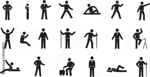 Pictogram Set: Diverse Human Poses Activities and Professions