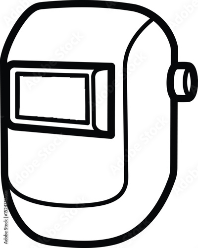 Welding Helmet: A close-up depiction of a welding helmet, designed for the protection of industrial workers from the hazards of the welding process, offering both safety and functionality.