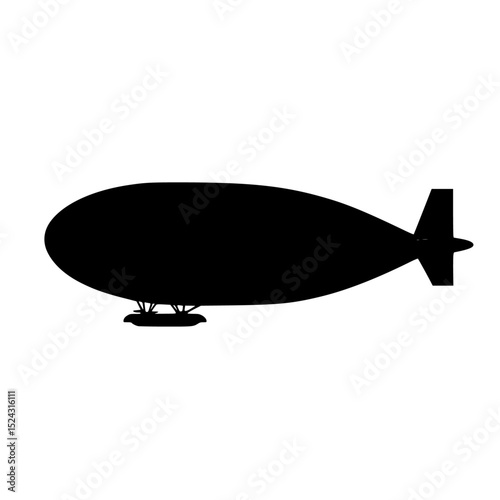 a black silhouette of a blimp on a transparent background black, icon, silhouette , Generative art.
