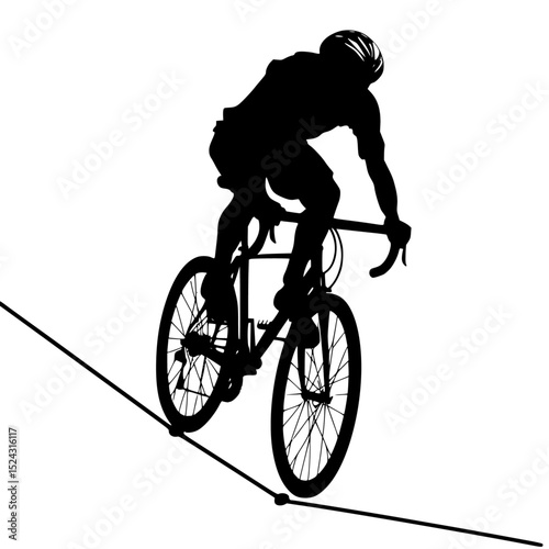 a black silhouette of a person riding a bicycle bicycle, bike, black, cyclist, man, person, ride, silhouette , Generative art.