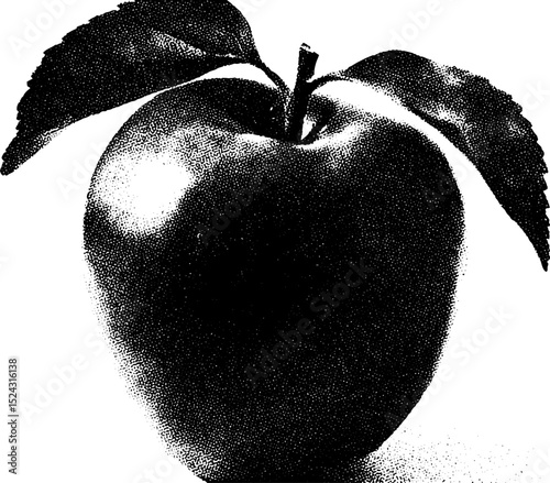 Black apple on white background reflecting contrast and simplicity