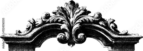 Intricate baroque architectural engraving for classic design projects