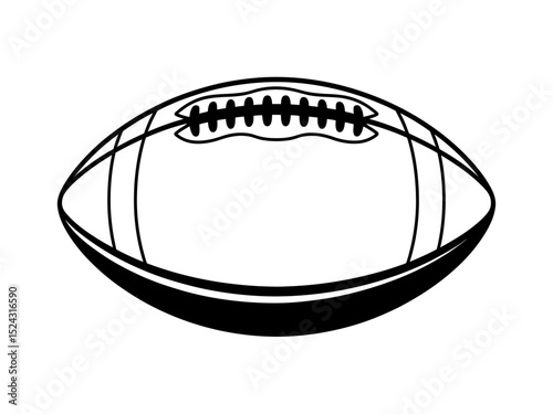 American Football A Black and White Line Drawing Illustration