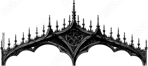 Intricate engraved gothic revival architecture design for artistic and historical inspiration