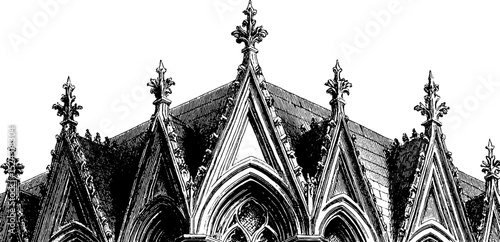 Intricate neo-gothic architectural detail with elaborate engravings for design inspiration
