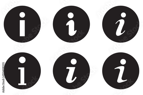 Info icons set. Information icon on isolated on white background. Black info button. Info symbol. Vector EPS 10	