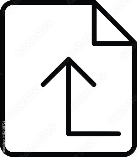 Upload Document: A sleek, minimal depiction of an upload icon on a document, symbolizing seamless file transfer and data sharing. A visual shorthand for digital progress.