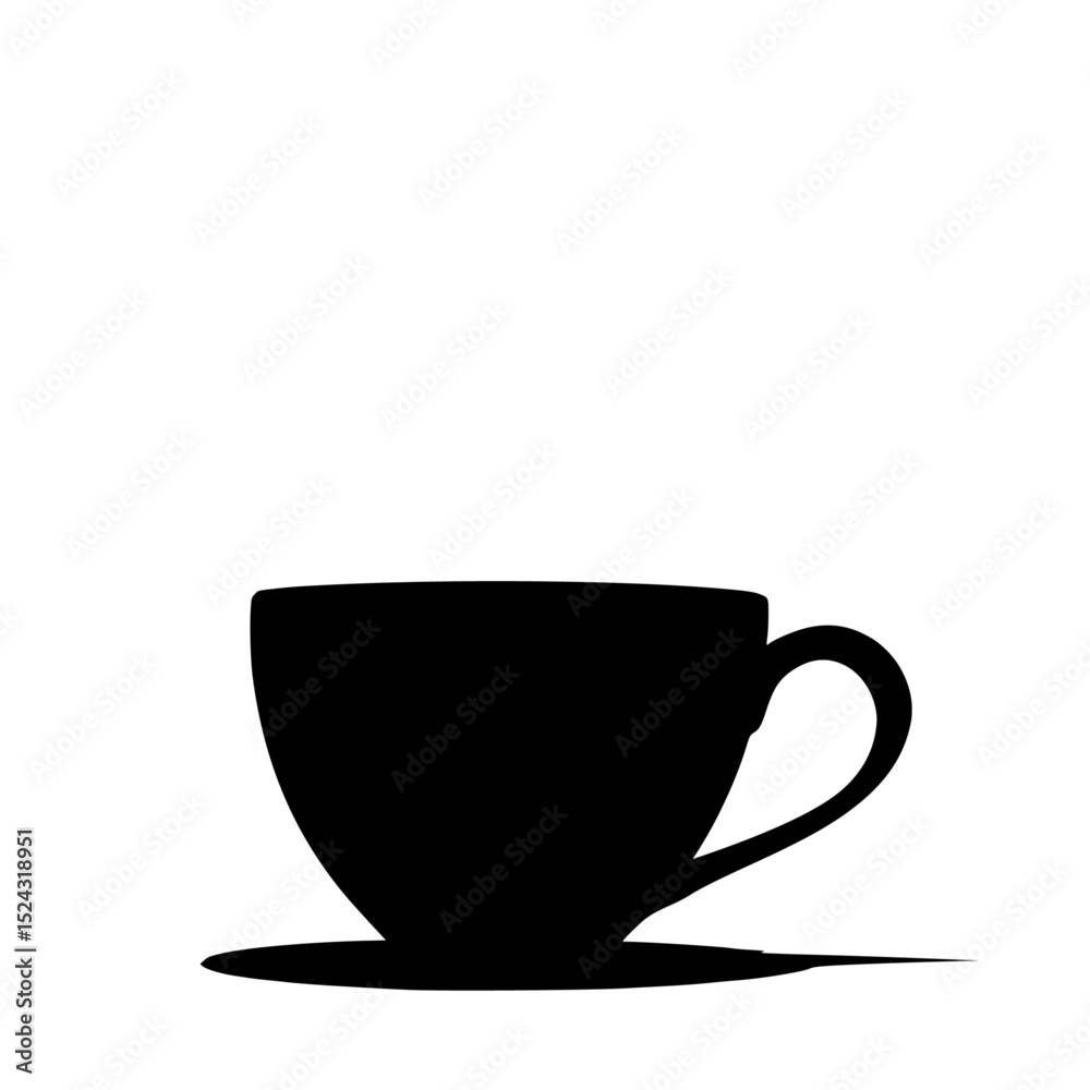 a black and white icon of a cup of coffee or tea black, coffee, coffee cup, cup, icon, silhouette, tea , Generative art. a black and white icon of a cup of coffee or tea black, coffee, coffee cup, cup, icon, silhouette, tea , Generative art.