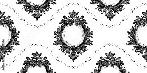 Elegant ornamental seamless pattern for decorative design and vintage projects