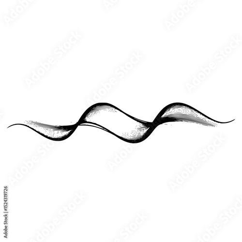 a black and white drawing of waves or smoke abstract, black, drawing, line, smoke, wave , Generative art.