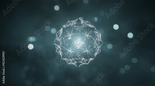 Abstract glowing sphere against dark background