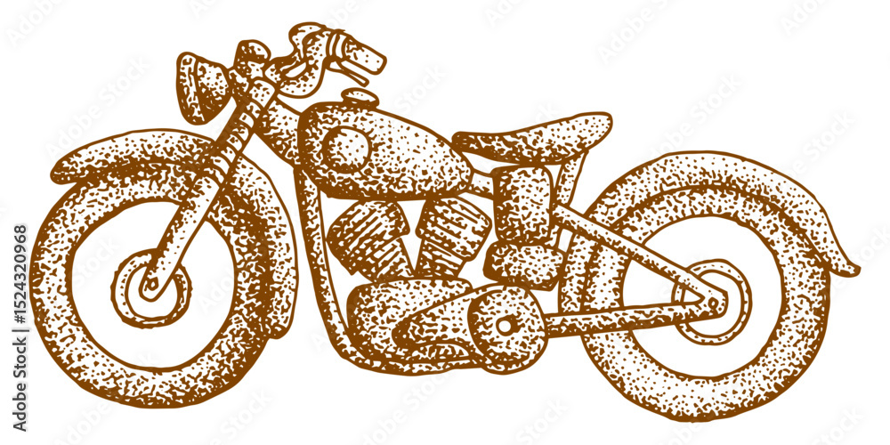 Obraz premium Motorcycle Hand Drawn