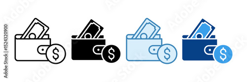 Money Management Icon Set Multiple Style Collection