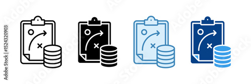 Treasury Bonds Icon Set Multiple Style Collection