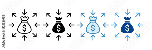 Dividends Icon Set Multiple Style Collection