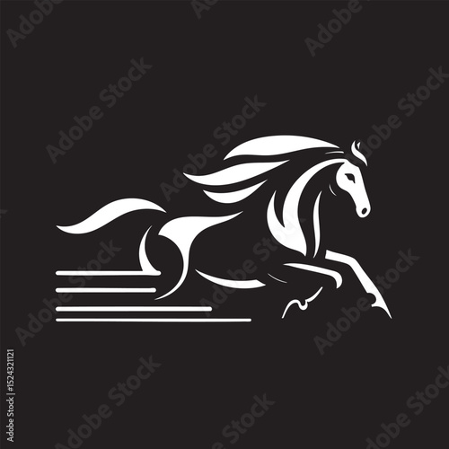 Elegant Horse Abstract Logo Design Graceful Gallop, Speed, and Power