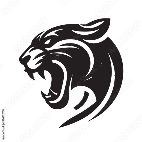 Majestic Panther Head Illustration Fierce, Powerful, and Symbolic Design