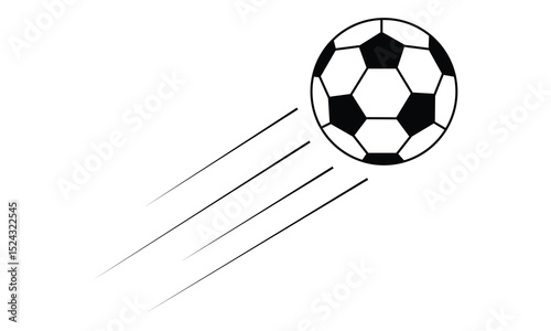 Football or soccer ball vector illustration. Player kicking ball, Silhouette of football symbol design for app[, logo, web, UI, UX. Vector illustration.